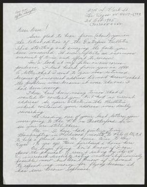 [Letter from Jack Leaming to David Aiken, October 24, 1995]