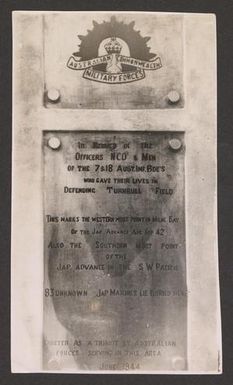 [Memorial Site for Australian Infantry Brigades Who Defended Turnbull Field]