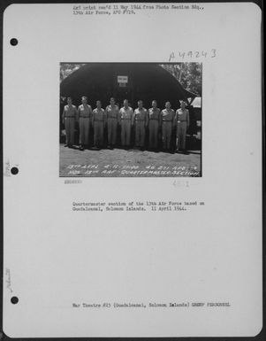 Quartermaster Section Of The 13Th Air Force Based On Guadalcanal, Solomon Islands. 11 April 1944. (U.S. Air Force Number 3A49243)