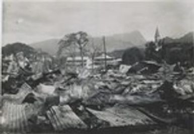 A district of Papeete after the bombardment of September 22, 1914