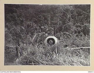 BUT, NEW GUINEA. 1945-04-02. A JAPANESE "HELEN" MEDIUM BOMBER ON THE AIRSTRIP WHICH WAS RECENTLY CAPTURED BY 6 DIVISION TROOPS