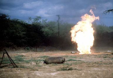 Explosives being detonated for the combat control team