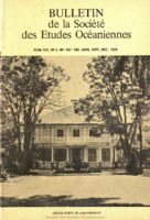 Bulletin de la Société des Études Océaniennes numéro 187-188-189