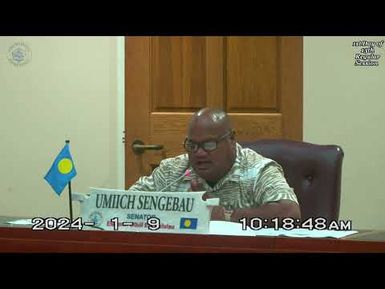 Palau National Congress | 11th OEK, The Senate 1st Day of 13th Regular Session
