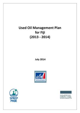 Used Oil Management Plan for Fiji (2013 - 2014)