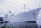 French Polynesia, cruise ship 'Akaroa' docked in Papeete harbor