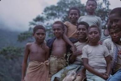 [Group of children at Sarawaket Range in Papua New Guinea] BRIT-A-AR003-003-04-190