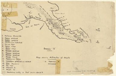 Map shewing distribution of objects in appendix "A" (13)