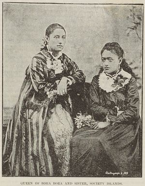 Queen of Bora Bora and sister, Society Islands