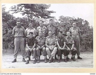 TOROKINA, BOUGAINVILLE. 1945-11-26. PERSONNEL OF 6 INDEPENDENT FARM PLATOON. (FOR IDENTIFICATION OF 11 NAMED PERSONNEL REFER TO PROVISIONAL CAPTION OR NAME INDEX)