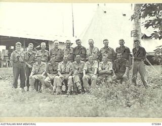 SOUTH ALEXISHAFEN, NEW GUINEA. 1944-08-08. PERSONNEL ON THE STAFF OF THE 111TH CASUALTY CLEARING STATION. IDENTIFIED PERSONNEL ARE:- NX81746 SERGEANT G.A. PAUL (2); NX125147 WARRANT OFFICER II, ..