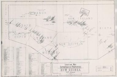 [Papua New Guinea thematic map series 1943-1944]: Location map exproperties New Guinea (3rd group)