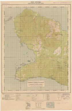 Fergusson Island west / survey and compilation, by 3 Aust. Field Survey Coy., A.I.F., Aust. Survey Corps. ; drawing and reproduction, L.H.Q. Cartographic Coy., Aust. Survey Corps., Dec. '43