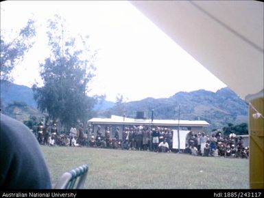 Crowd gathered at the election