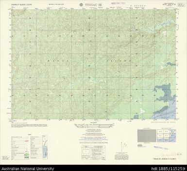 Papua New Guinea, Admiralty Islands, Tingau SE, Series: AMS T893, Sheet 3650 IV SE, 1:25 000, 1959