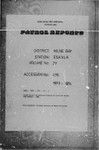 Patrol Reports. Milne Bay District, Esa'ala, 1973 - 1974