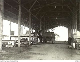 LAE BASE AREA, NEW GUINEA. 1944-12-27. THE INTERIOR OF THE TRANSIT SHED OF THE 13TH WORKSHOPS AND PARK COMPANY