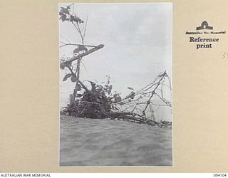 KILLETIN, NEW GUINEA, 1945-06-28. BARBED WIRE AT KILLETIN BEACH. IT ONCE FORMED PART OF THE JAPANESE BEACH DEFENCES