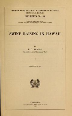 Swine raising in Hawaii