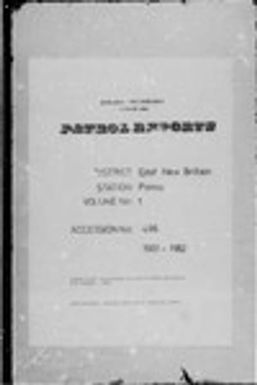 Patrol Reports. East New Britain District, Pomio, 1961 - 1962