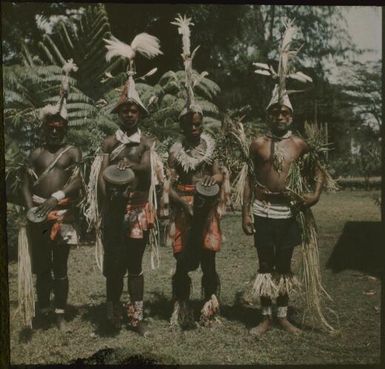 Four native dancers, Rabaul, New Guinea, ca. 1937 / Sarah Chinnery