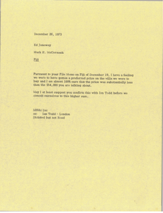 Memorandum from Mark H. McCormack to Ed Janeway