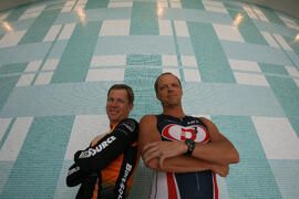 Two Denver executives, Scott Binder (Comcast) and Rich Kylberg (Communicom) are competing with 11 other CEOs for world's fittest CEOs at this years Ironman triathlon in Hawaii this month. (AHMAD TERRY ROCKY MOUNTAIN NEWS)