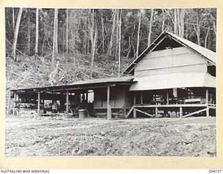 YALU AREA, NEW GUINEA, 1945-07-30. THE KITCHEN AND MESS, NO. 3 PLATOON, 2/1 FORESTRY COMPANY, ROYAL AUSTRALIAN ENGINEERS