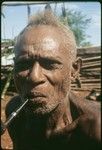 Portrait of man, smoking