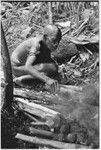 Boori'au and another woman cook taro