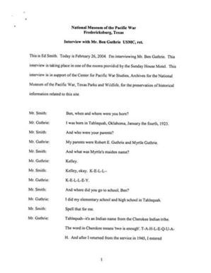 Oral History Interview with Ben Guthrie, February 26, 2004