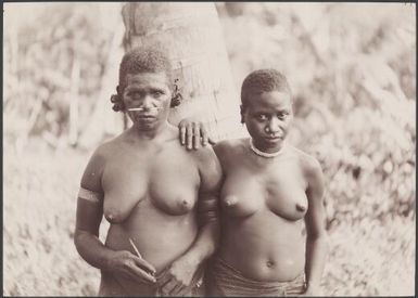 Two women from the village of Fiu, Malaita, Solomon Islands, 1906 / J.W. Beattie