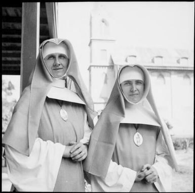 Two nuns, Vunapope Sacred Heart Mission, Kokopo, New Guinea, 1937 / Sarah Chinnery