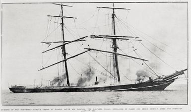 Burning of the Norwegian Barque Imacos at Haapai, South Sea Islands