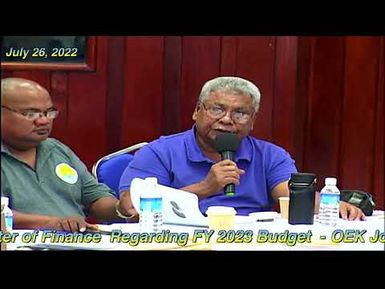 OEK JOINT HEARING WITH MOF RE: FY 2023 budget
