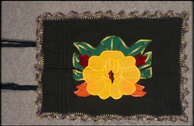 applique panel depicting a flower