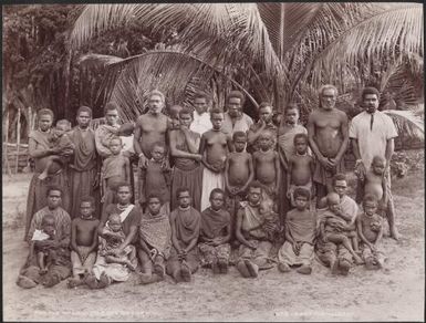 Men, women and children of Loh, Torres Islands, 1906 / J.W. Beattie