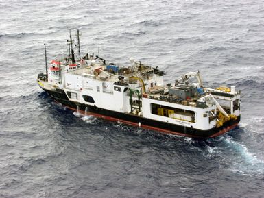 Port side view of the Smit-Oceaneering Cable Ship "OCEAN HERCULES", underway during salvage operation, for the Ehime Maru