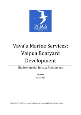 Vava'u Marine Services: Vaipua Boatyard Development - Environmental Impact Assessment