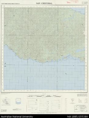 Solomon Islands, British Solomon Islands Protectorate, San Cristobal, Series: X711, Sheet 10-162-13, 1972, 1:50 000