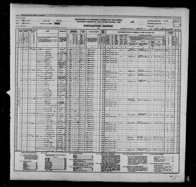 1940 Census Population Schedules - Hawaii - Hawaii County - ED 1-38