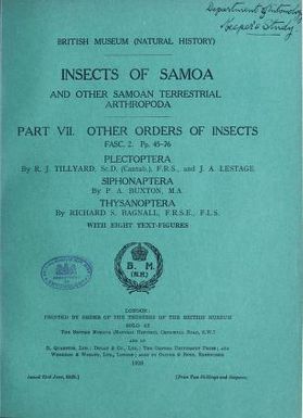 Insects of Samoa and other Samoan terrestrial arthropoda