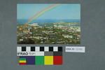 Postcard of a rainbow over Honolulu