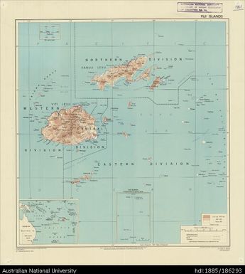 Fiji, Fiji Islands, Topographic, 1961, 1:1 500 000