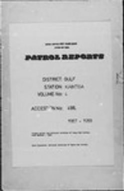 Patrol Reports. Gulf District, Kaintiba, 1967-1968