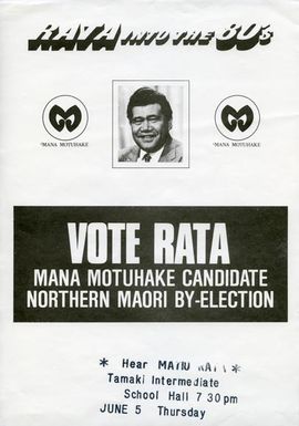 Te pānui a te Rōpū Mana Motuhake, i te tau 1980