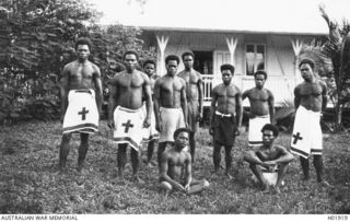 NAMANULA, RABAUL. C. 1915. THE NATIVE WARD BOYS AND HOUSE BOYS AT THE HOSPITAL