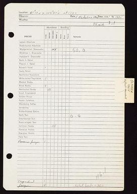 Gilbert-Marshalls observation check-lists, October - November 1964