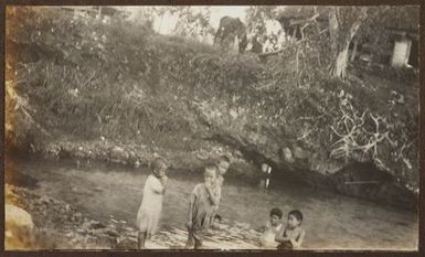 Children bathing in river. From the album: Samoa