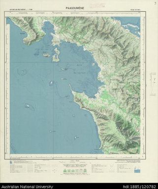 New Caledonia, Paagoumene, Sheet SF-58-III-1c, 1:50 000